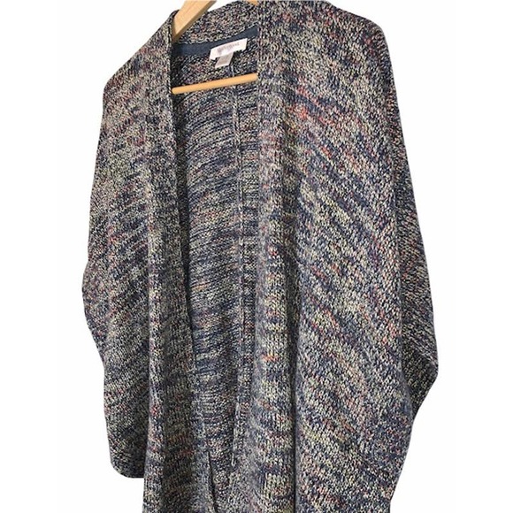 Chunky Multi Colored Loose Knit Open Cardigan - Picture 1 of 6
